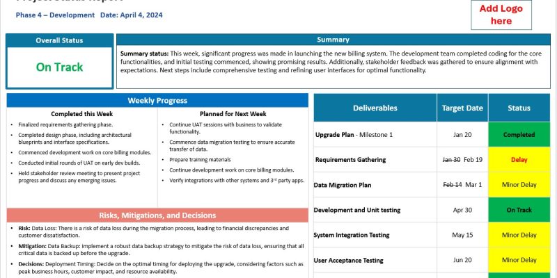 Project Status Report