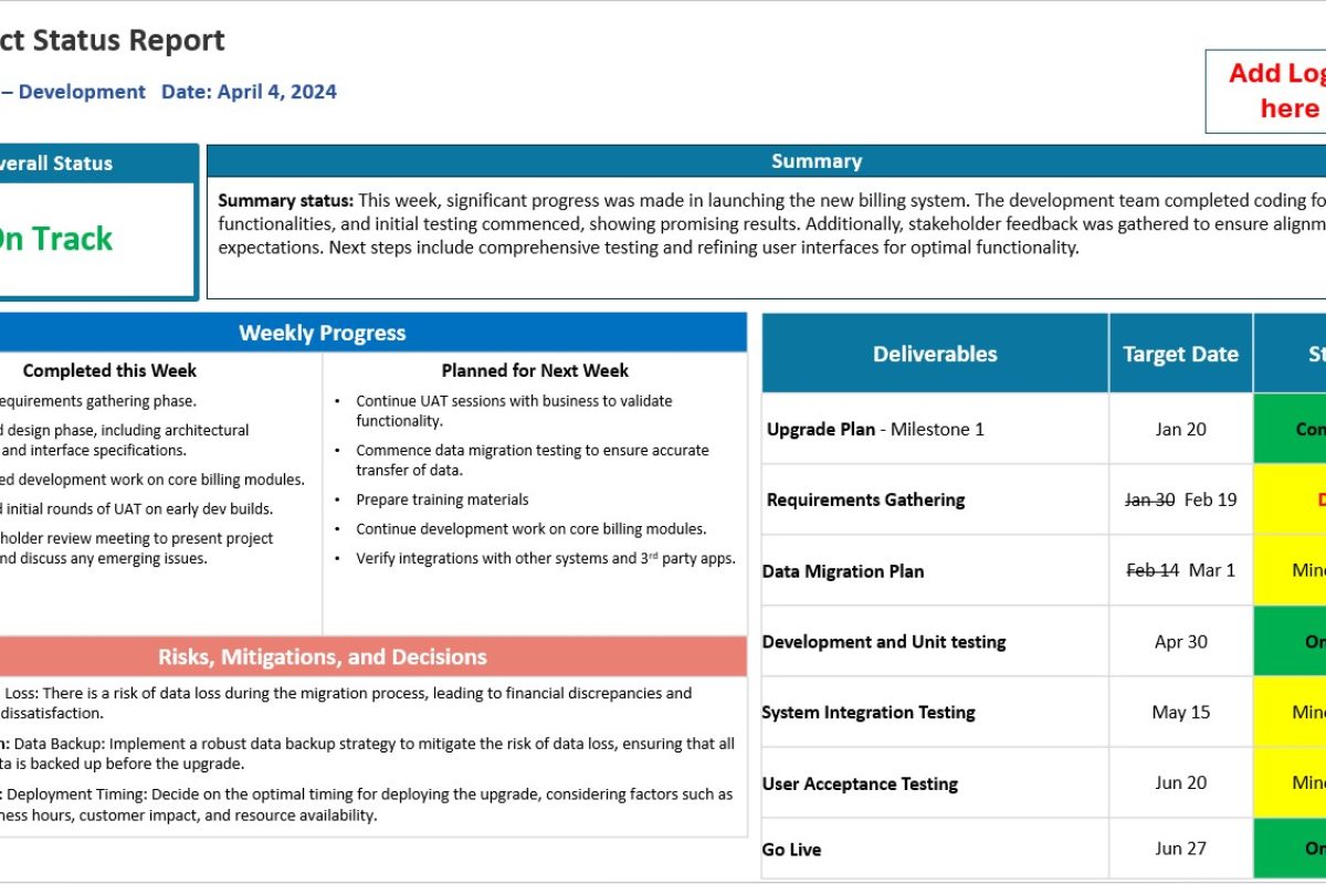 Project Status Report